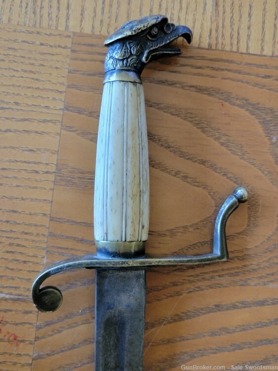 Modified Eagle Head Bowie Knife with Scabbard and Frog Used