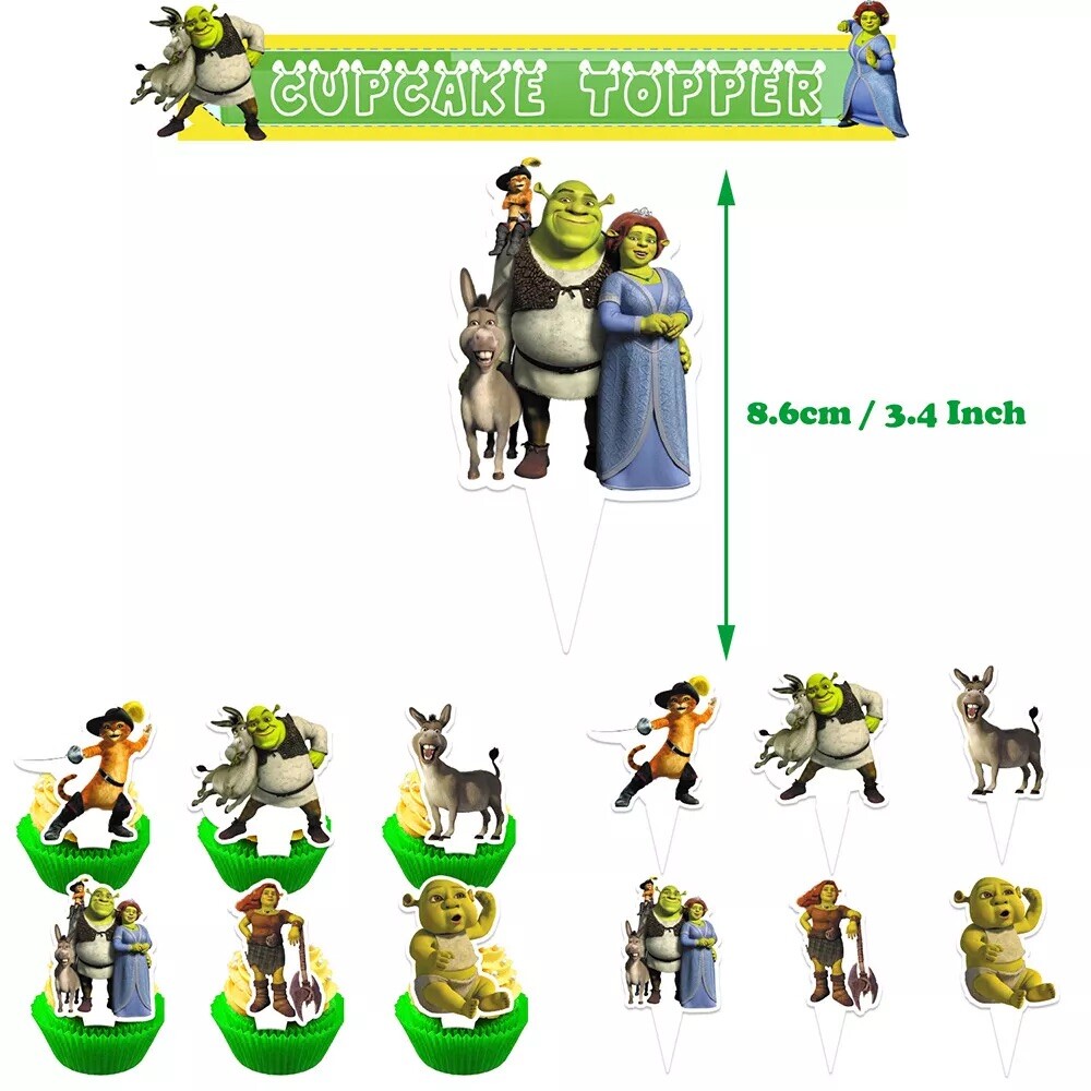 Shrek Theme Kids Birthday Party Decorations Set,Balloons Banner Cake Toppers NEW