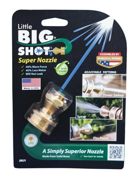 Little Big Shot  12 pattern Adjustable Continuous  Brass  Hose Nozzle