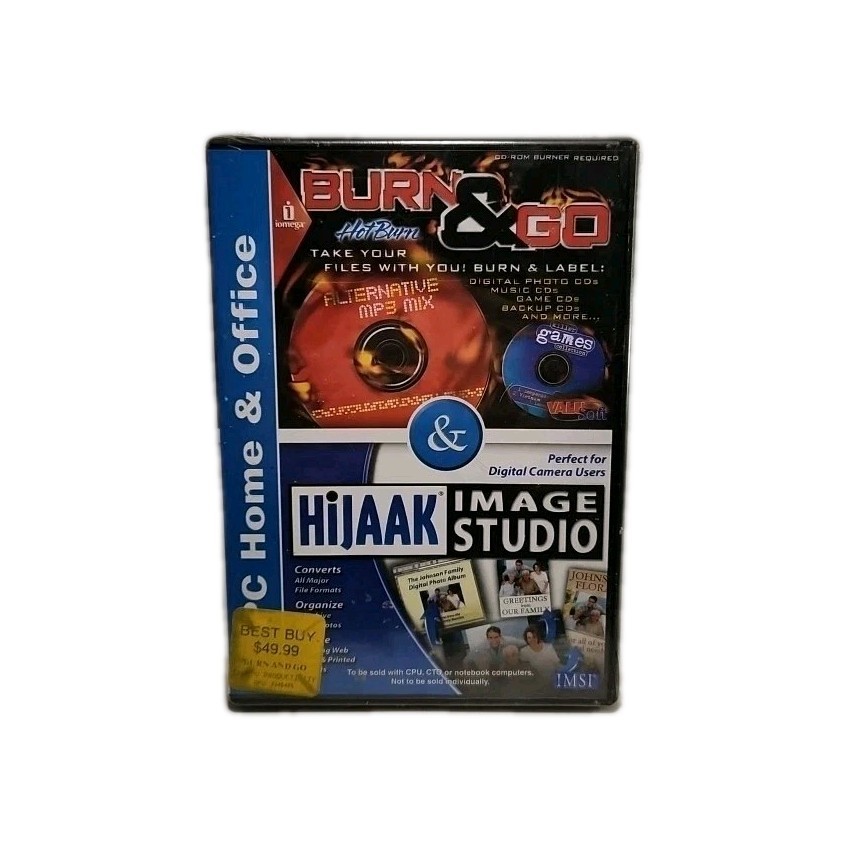 Burn & Go + HiJaak Image Studio • PC Software • CD-ROM Combo Disc • Win XP 5899