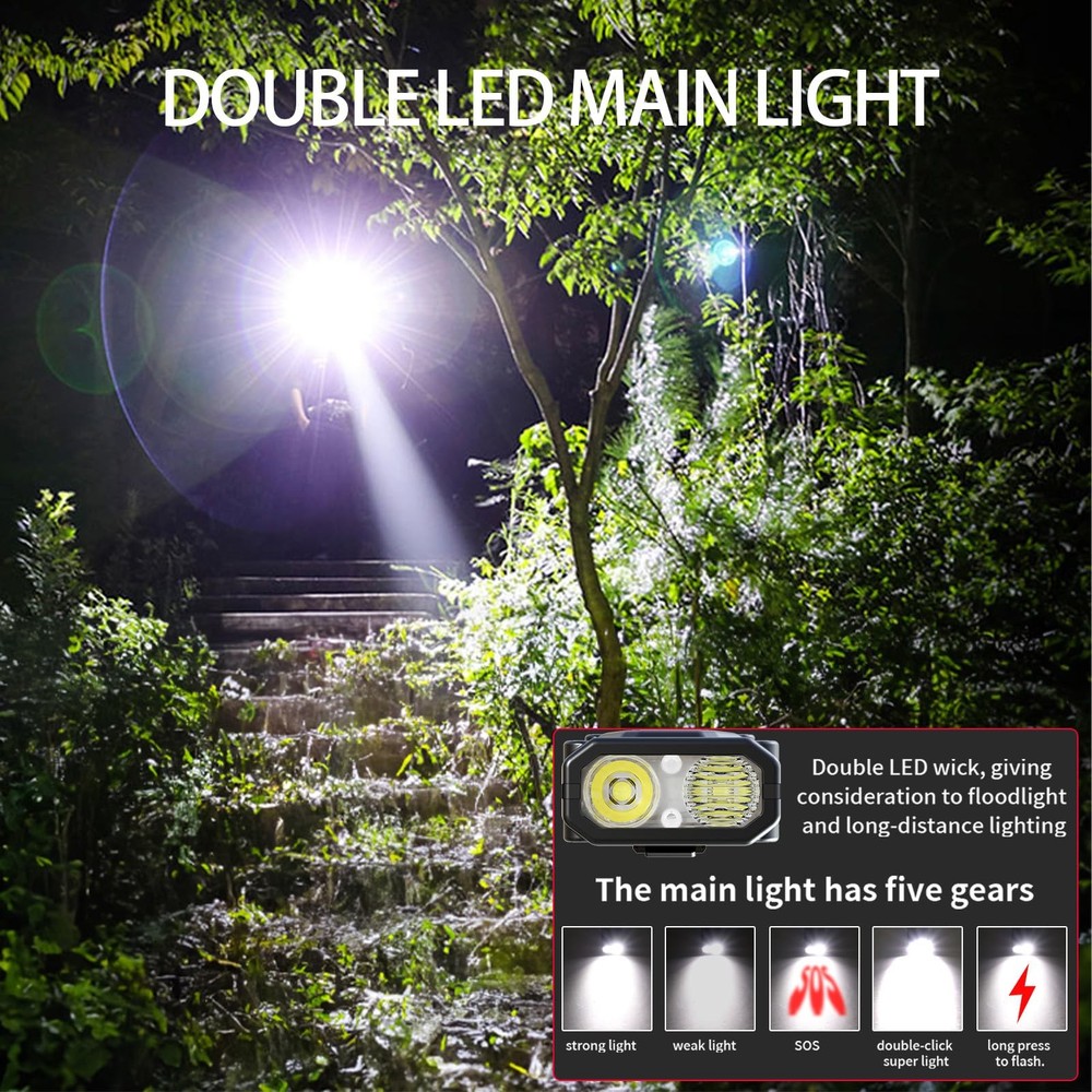 EDC tactical flashlight DT007, compact 7-speed pocket LED flashlight -1500LM