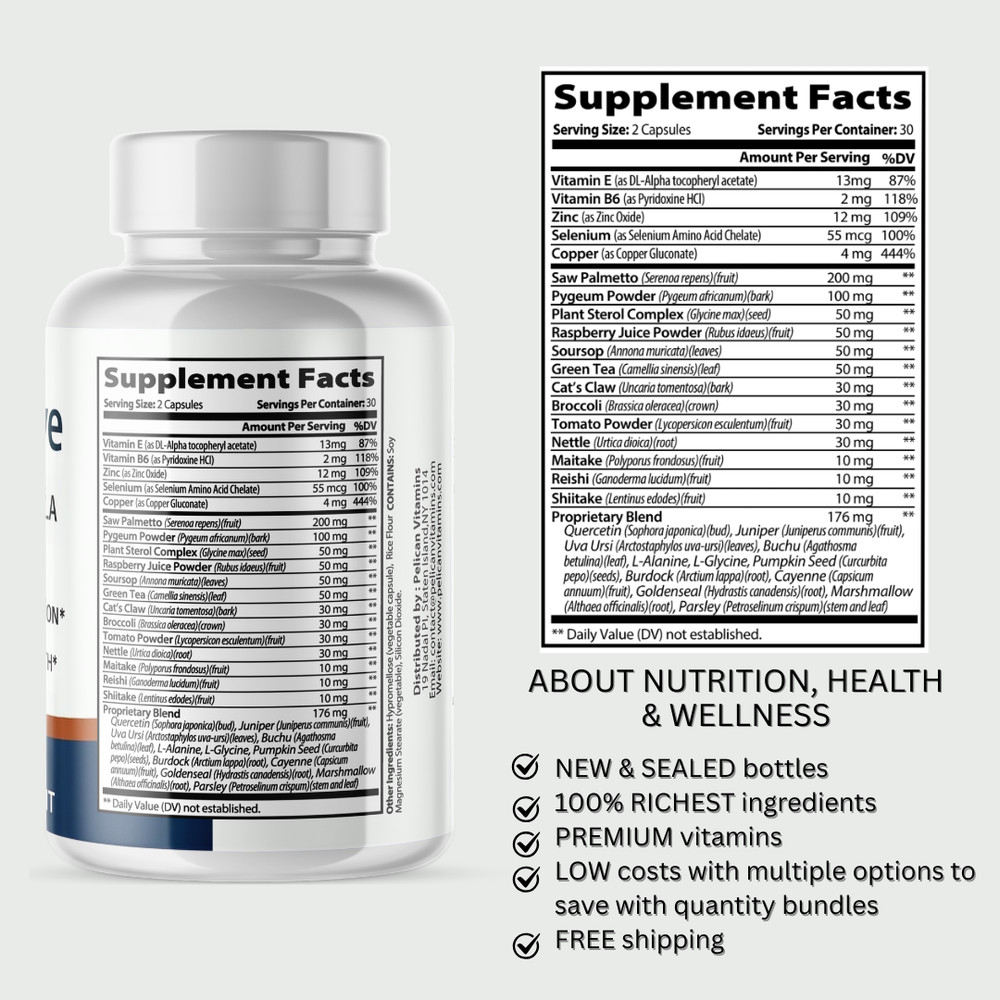 FlowRevive- Prostate Support- 5 Bottles- 300 Capsules