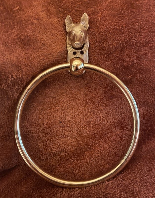 GERMAN SHEPHERD, GSD Bronze Towel Ring!