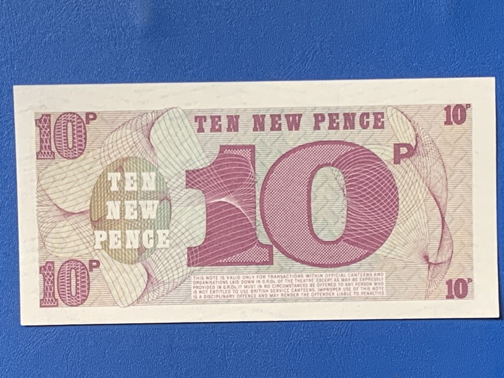 BRITAIN. COLD WAR 10p ARMED FORCES SPECIAL VOUCHER. ISSUED 1972 -:- UNCIRCULATED