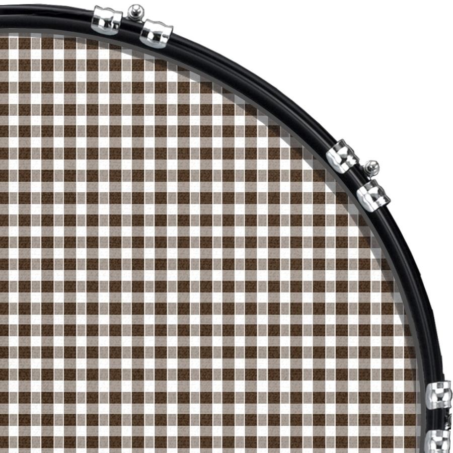 Custom 22" Kick Bass Drum Head Graphical Image Front Skin Checked