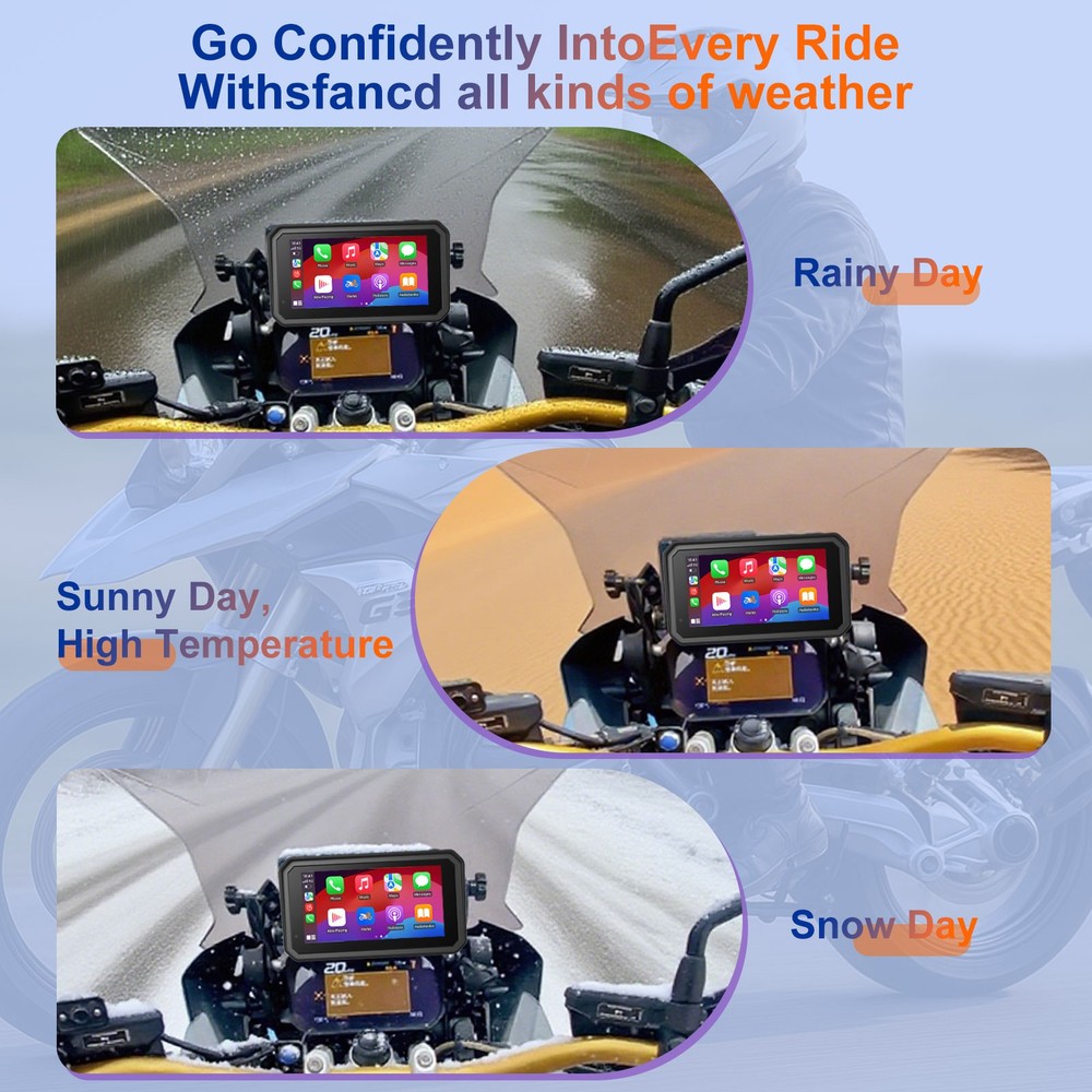 6" Motorcycle CarPlay GPS Navi for BMW, iOS/Android Native Protocol Support