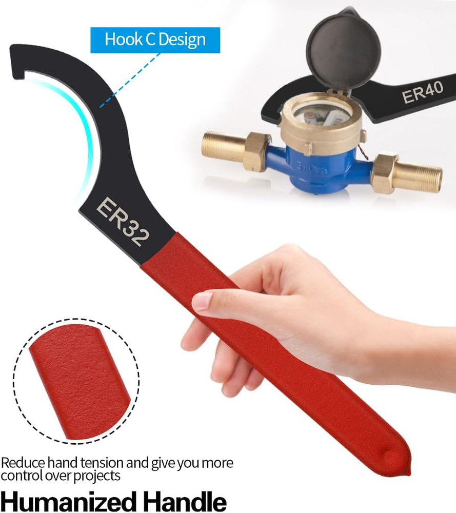 6pcs Coilover Spanner Wrench Set, C-Shape Shock Spanner Hook Wrench Tools, for S