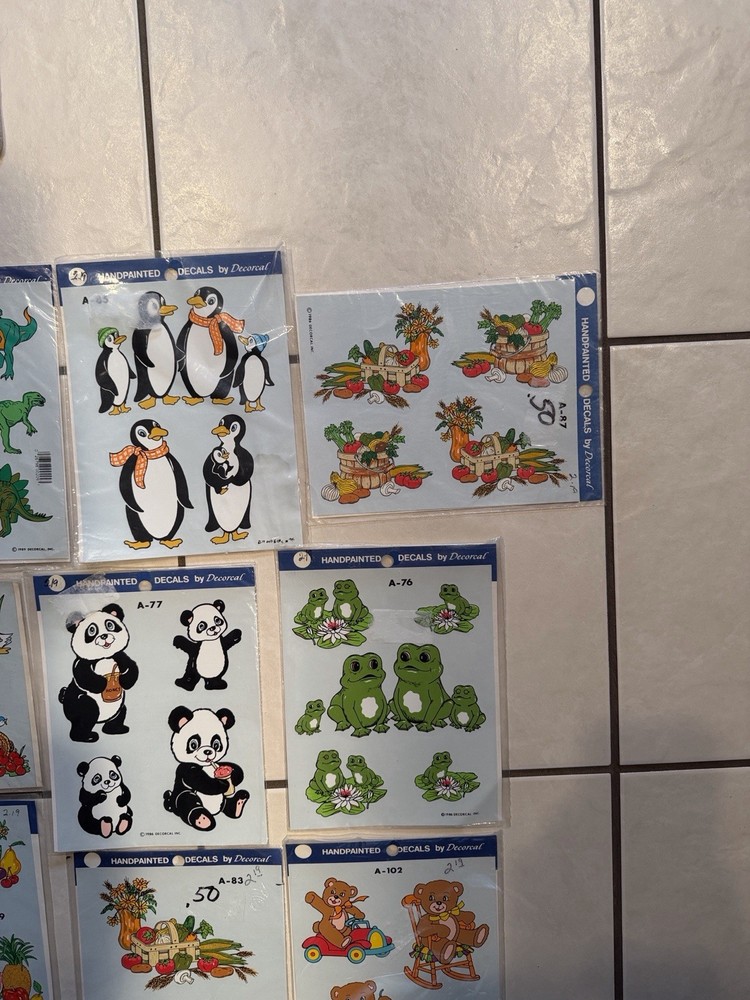Vintage 90s Handpainted Decals
