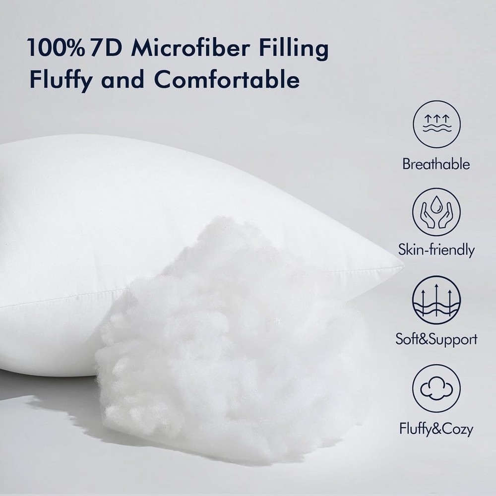 MIULEE Rectangle Throw Pillow Insert Stuffer Sham - Premium Decorative Cushion 1