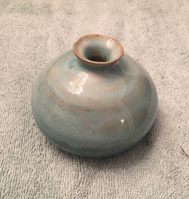 Ceramic Blue Vase 3.5” X 2.5”