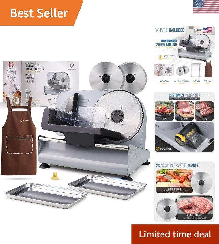 Electric Meat & Cheese Slicer - Compact & Efficient for Every Kitchen