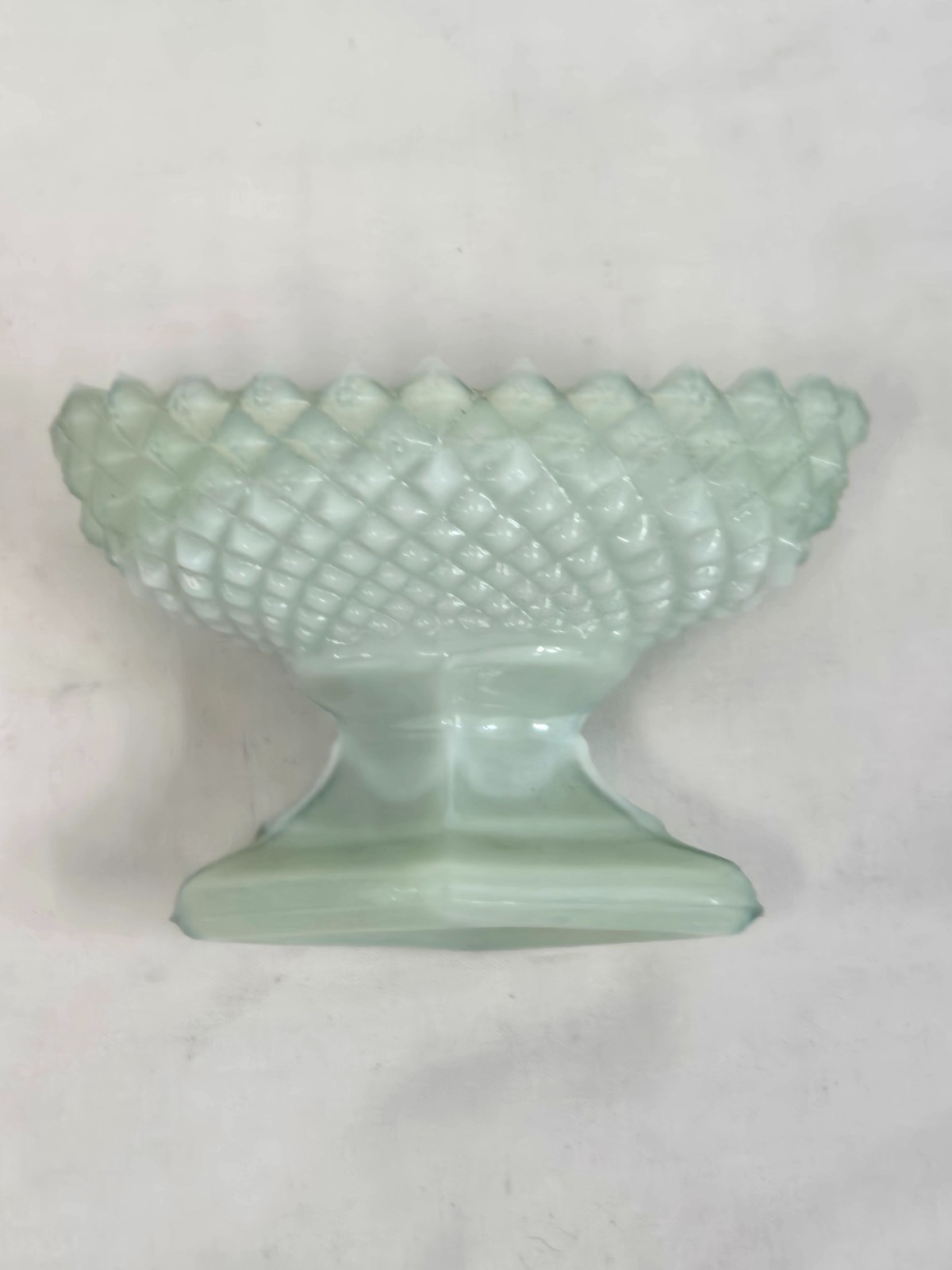 Hobnail Salt Cellar By Westmoreland jadeite green milk glass