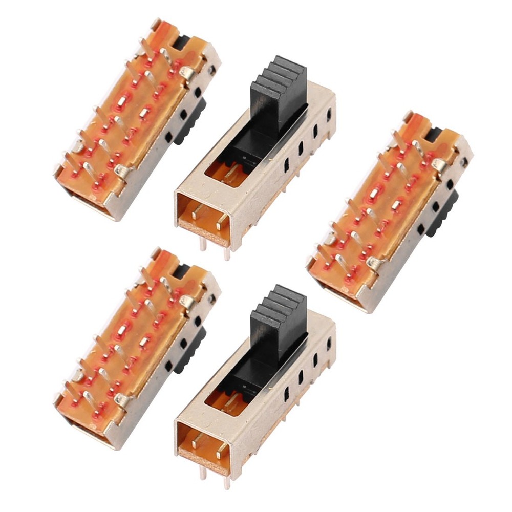 5pcs 4 Position 10P 2P4T Panel Mount Micro Sliding Switch