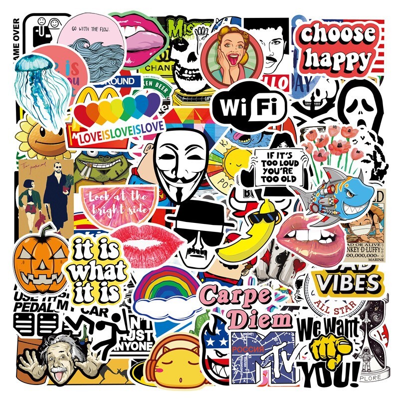 100pcs Skateboard Stickers Bomb Vinyl Laptop waterbottle Luggage Decals Dope US