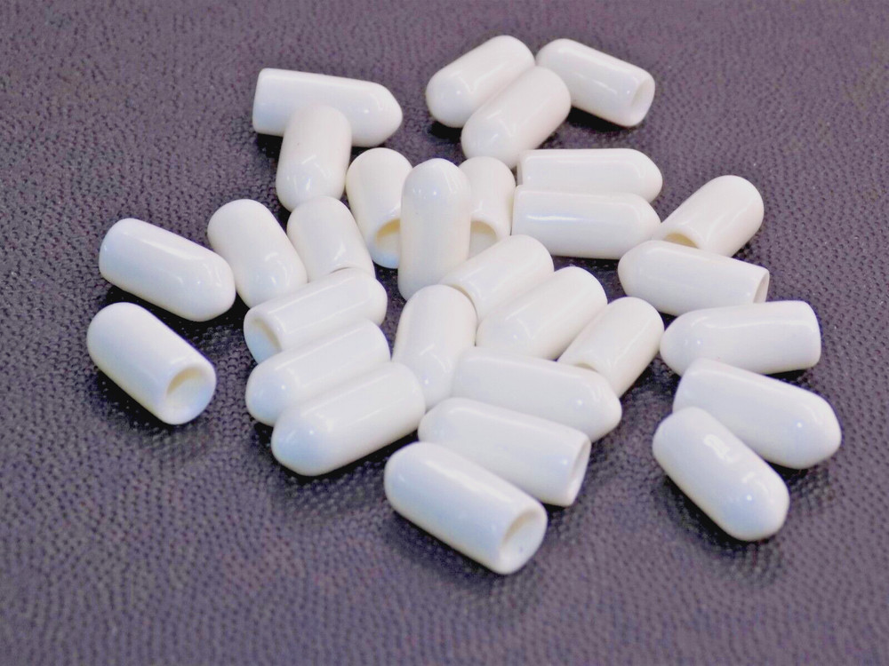 TOGGLE SWITCH BAT CAPS, WHITE VINYL SLIP-ON, STANDARD, FULL SIZE, 30 pcs.