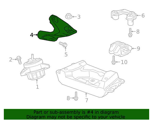 Genuine GM Passenger Side Engine Mount Bracket 84329421