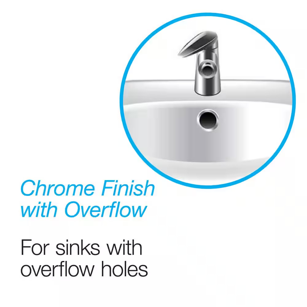 Designline Chrome-Plated Plastic Grid Drain with Overflow