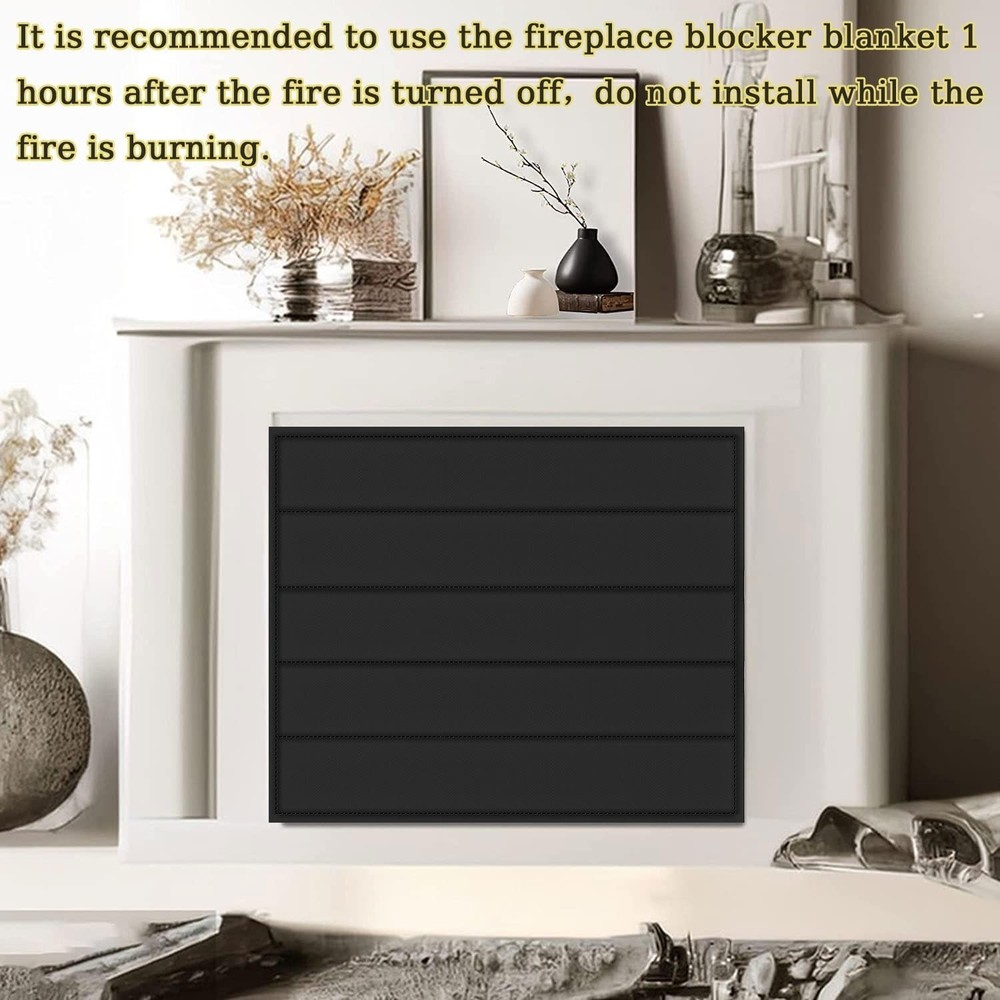 Fireplace Draft Stopper | Energy Saving Magnetized Cover