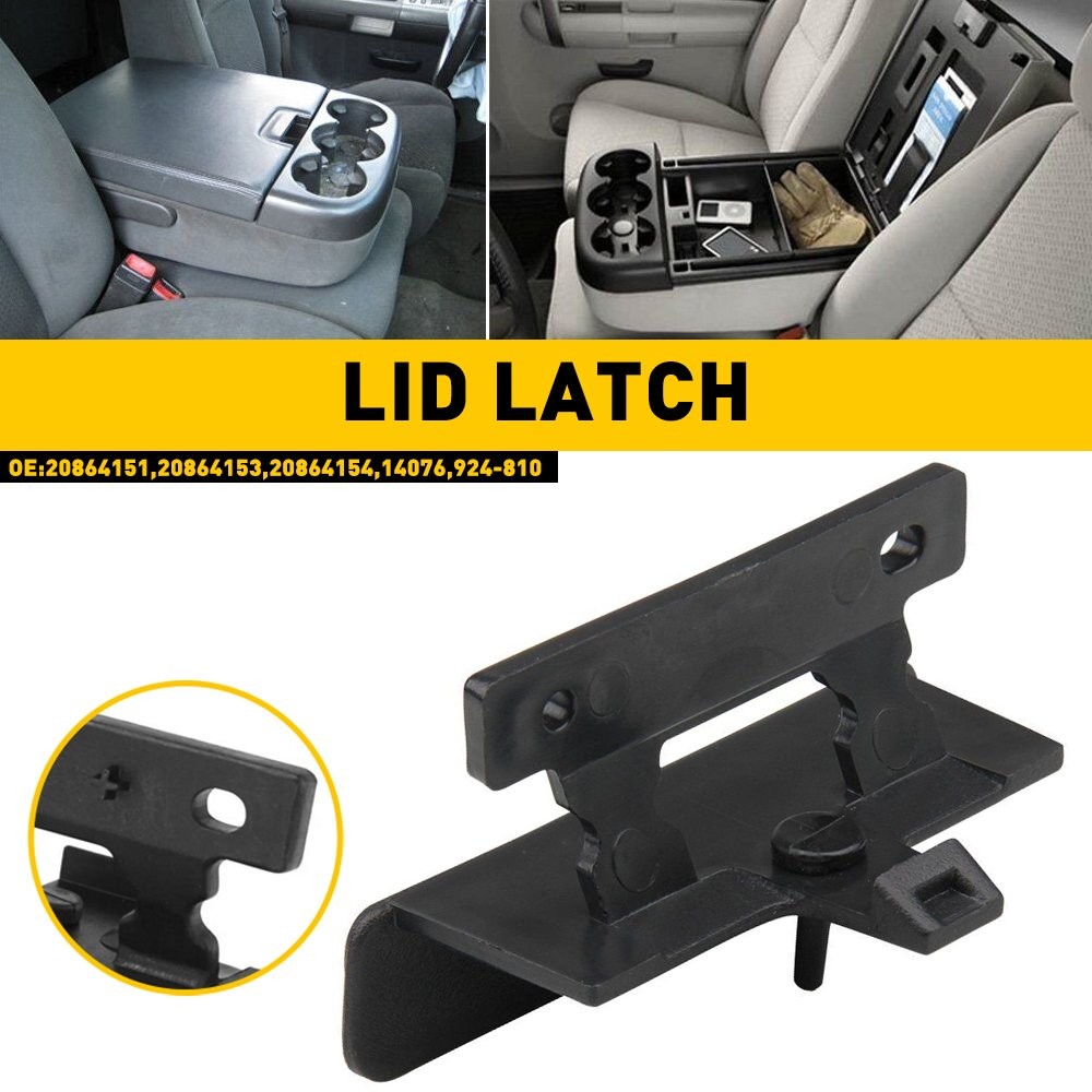 UNBREAKABLE CENTER CONSOLE STORAGE COMPARTMENT LATCH ARMREST LID LOCK CLIP