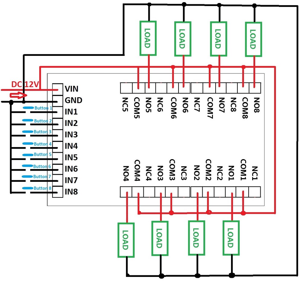 8ch DC 12V Multifunction Delay Module Cycle Timer Switch for Power sequencer