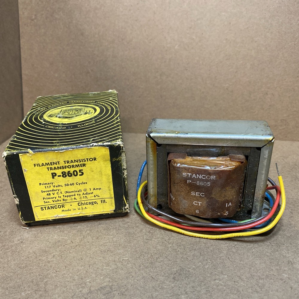 STANCOR P-8605 FILAMENT TRANSISTOR TRANSFORMER New Old Stock In Box
