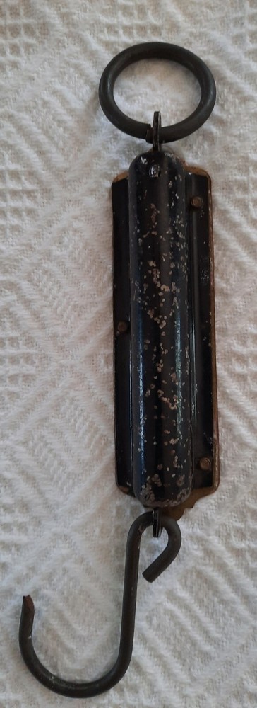 Antique Chatillon 3 Star 24 lb Brass Hanging Spring Scale