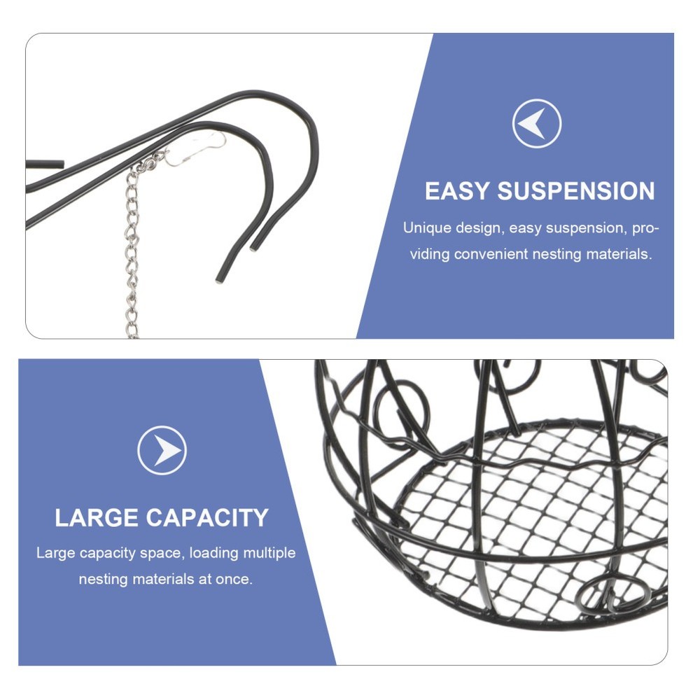 3PCS Empty Bird Nesting Material Holder: Outdoor Hanging Iron Cage - Refillable