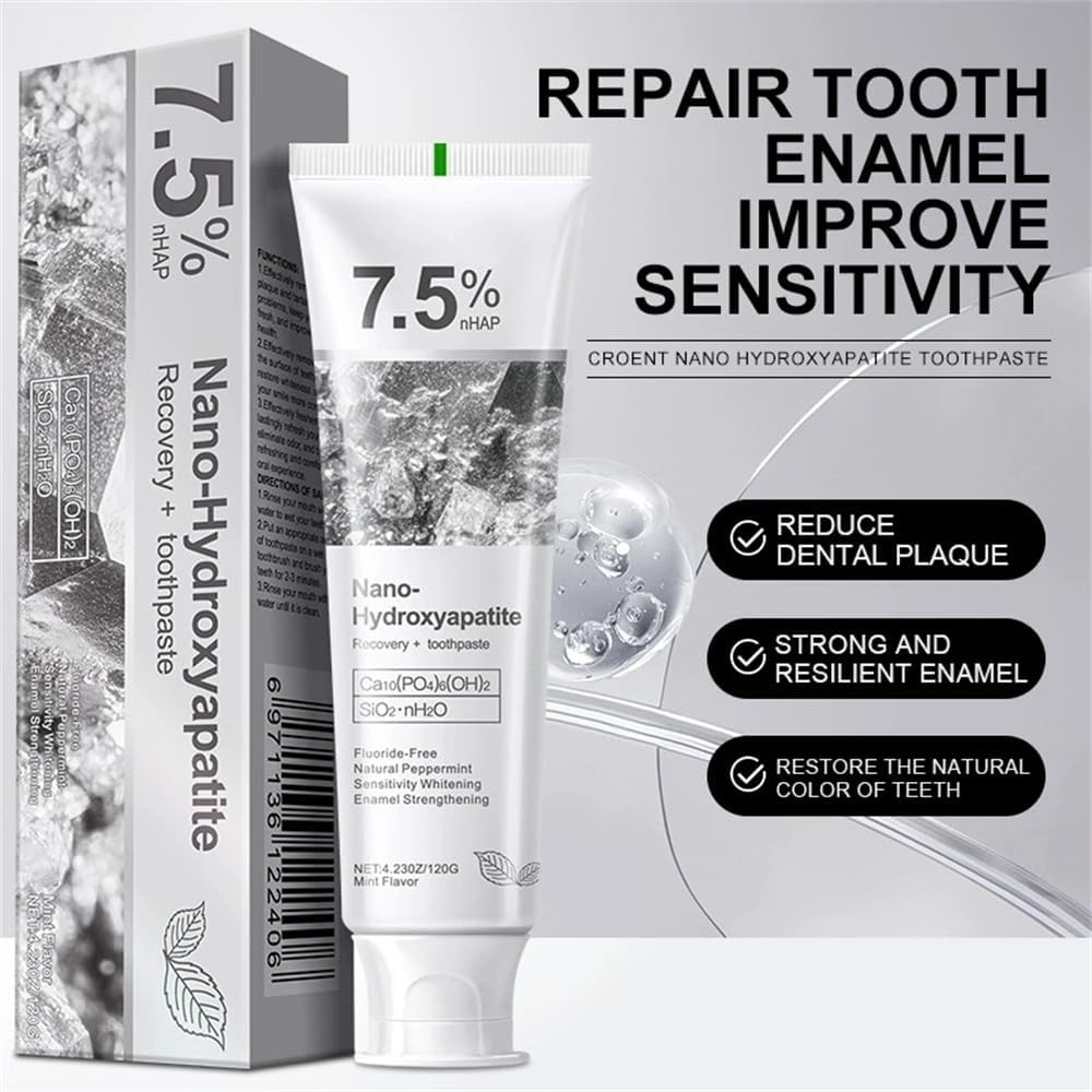 2 Pack Hydroxyapatite Toothpaste 7.5% Fluoride Free for Sensitive Teeth Enamel C