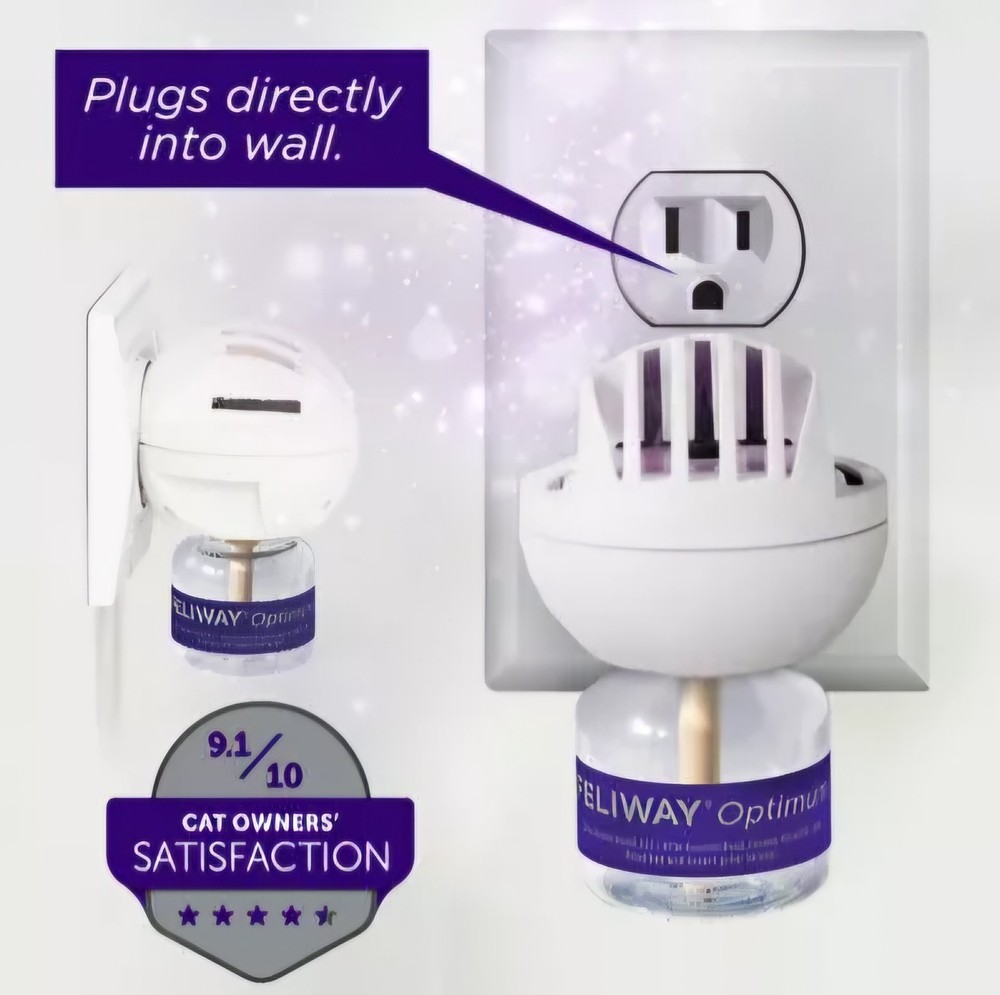 Feliway Optimum Enhanced Calming (2) 48 mL Diffuser Refills for Cats, New 12/26+