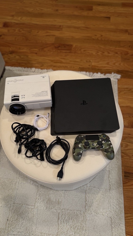 Sony PlayStation 4 Slim 500gb Bundle VANKYO Projector Controller Cables
