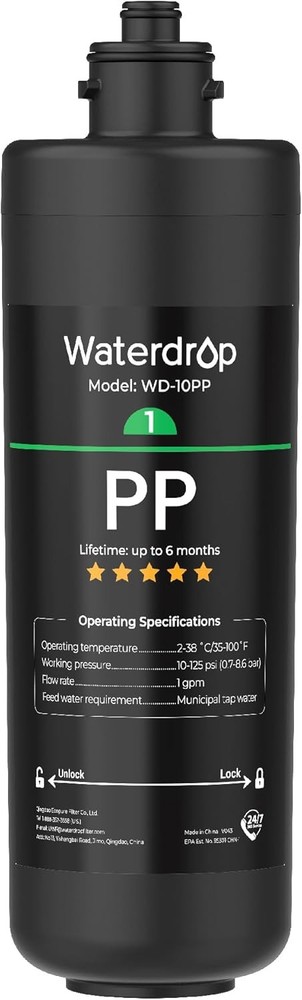 Waterdrop WD-10PP Under Sink Water Filter, Replacement for Waterdrop TSA & TSB