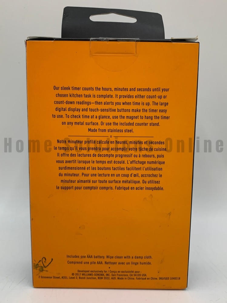 Williams Sonoma Digital Compact Magnetic Timer 3" #S2003A