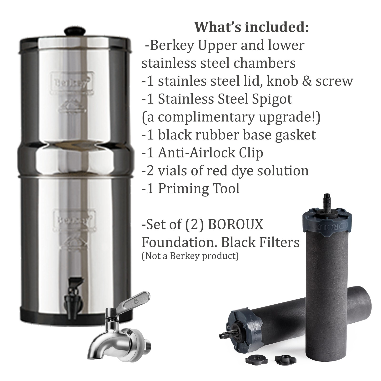 Big Berkey Unit/Housing - w/ BOROUX brand Black Filters
