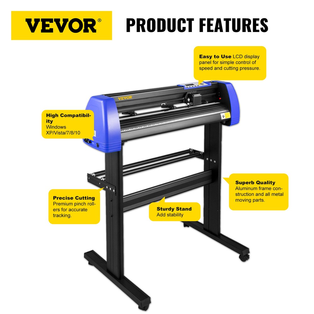 VEVOR 28" Vinyl Cutter Plotter Cutting Machine w/Signmaster Software 20 Blades