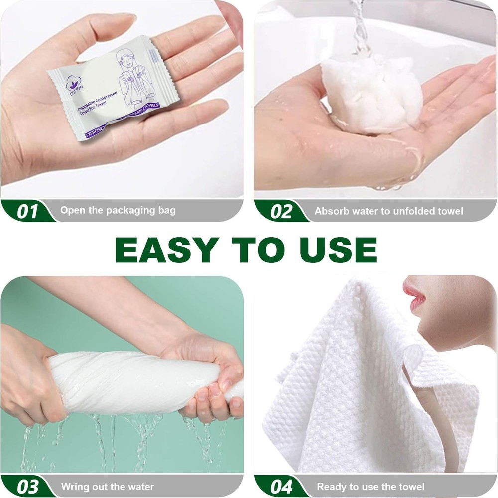 Extra Large 23 x 12 inch Disposable Compressed Towel, 16 Pack Expandable Bulk...