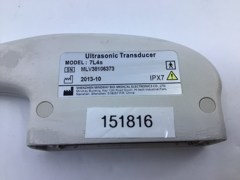 2013 Mindray 7L4s Linear Array Ultrasound Probe