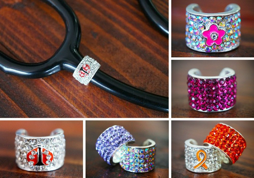 CharMED Stackable Stethoscope Bling Charms | Solid Colors