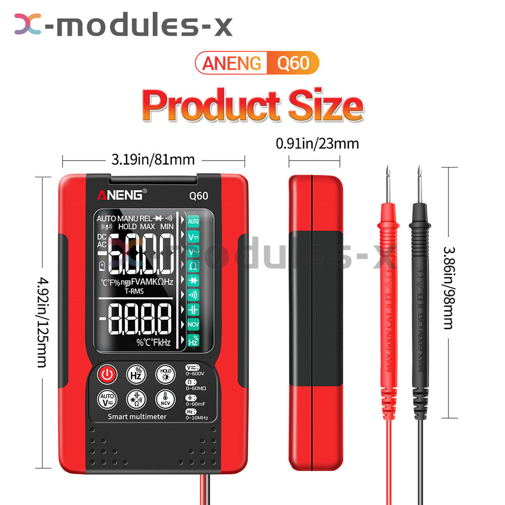 ANENG Q60 Digital Multimeter AC DC Voltmeter Ammeter Volt Tester Meter