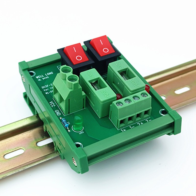 DIN Rail Mount 2 Position Switch DC Power Distribution Strip Module Fuse Splitte