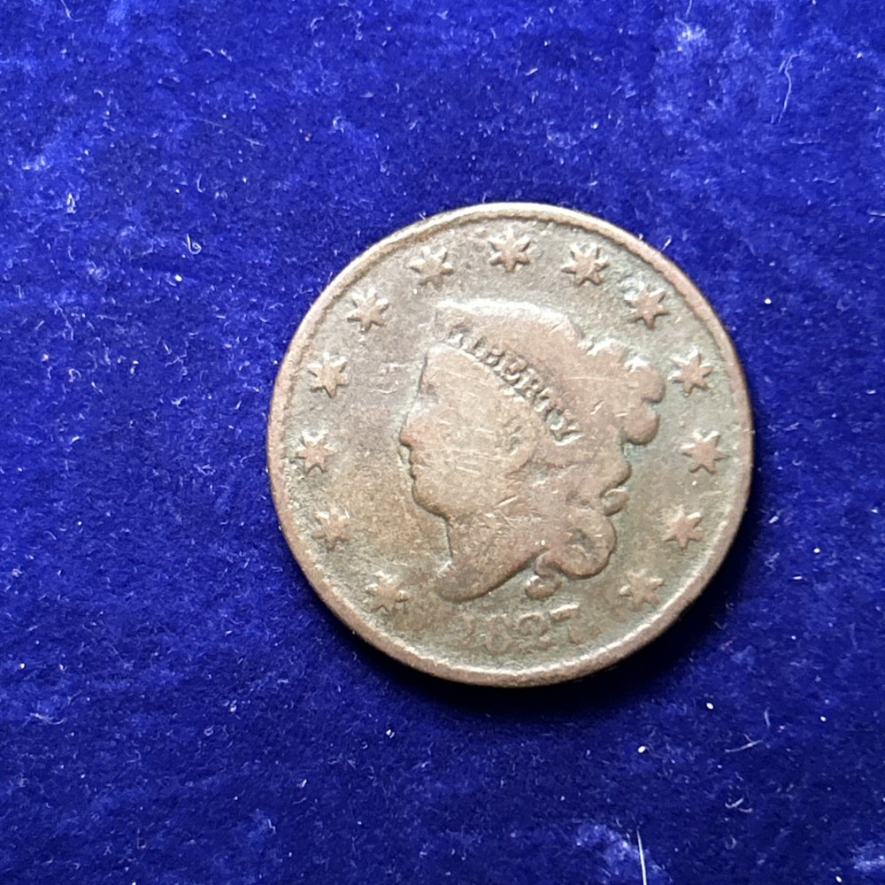 1827 Coronet Head Large Cent- Semi Key Better Date QA3087