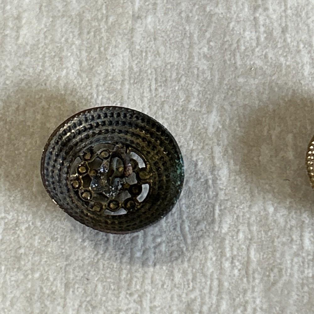 10 Antique Metal Buttons 3 Patterns