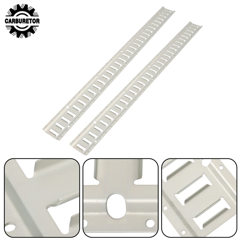 2 Feet Long E Track Rails Silver Finish 2 Pack For Cargo Management System