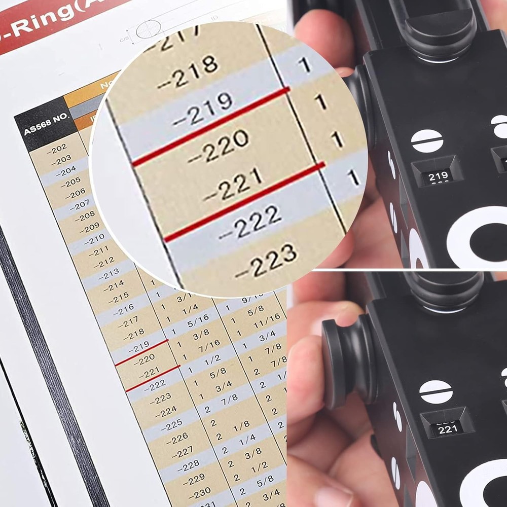 O-Ring Gauge Make Work Smart, Telescoping O Ring Sizing Plastic Gauge, Black