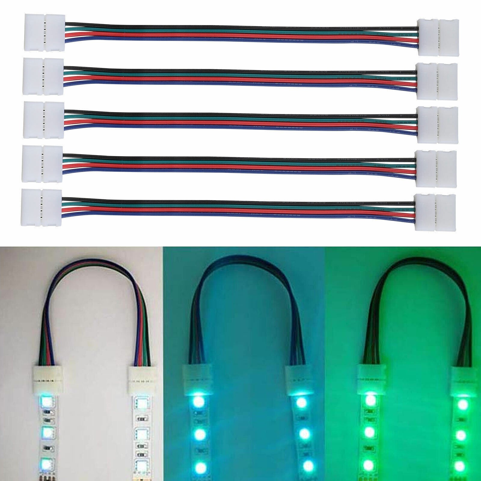 75Pcs 4Pin RGB 5050 LED Connector for LED Strip Light Connectors Accessories Kit