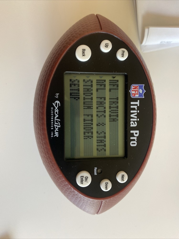 NFL Trivia Pro Electronic Hand Held Trivia Game in Box TESTED WORKING