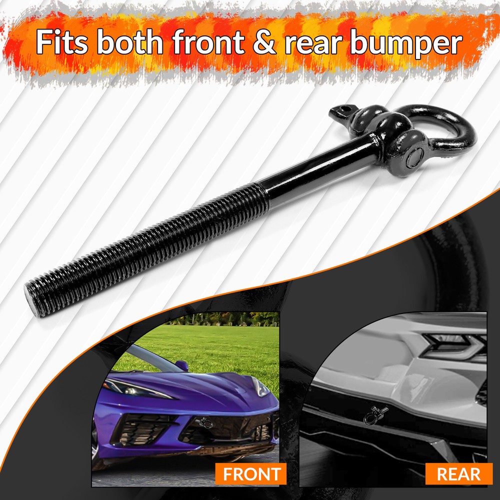 For 2020-2023 Corvette C8 Mid-Engine Front/Rear Black Tow Hook For 15234068