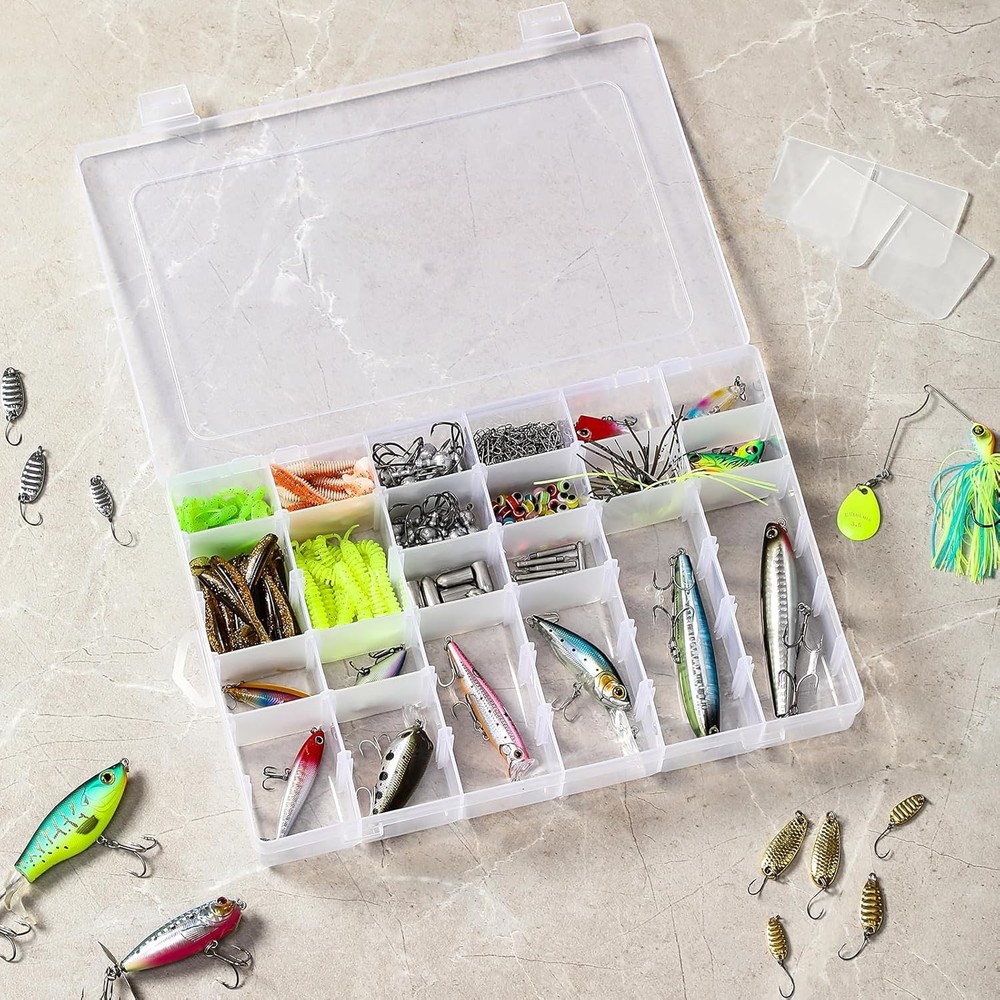 Clear Plastic Organizer Box with Dividers