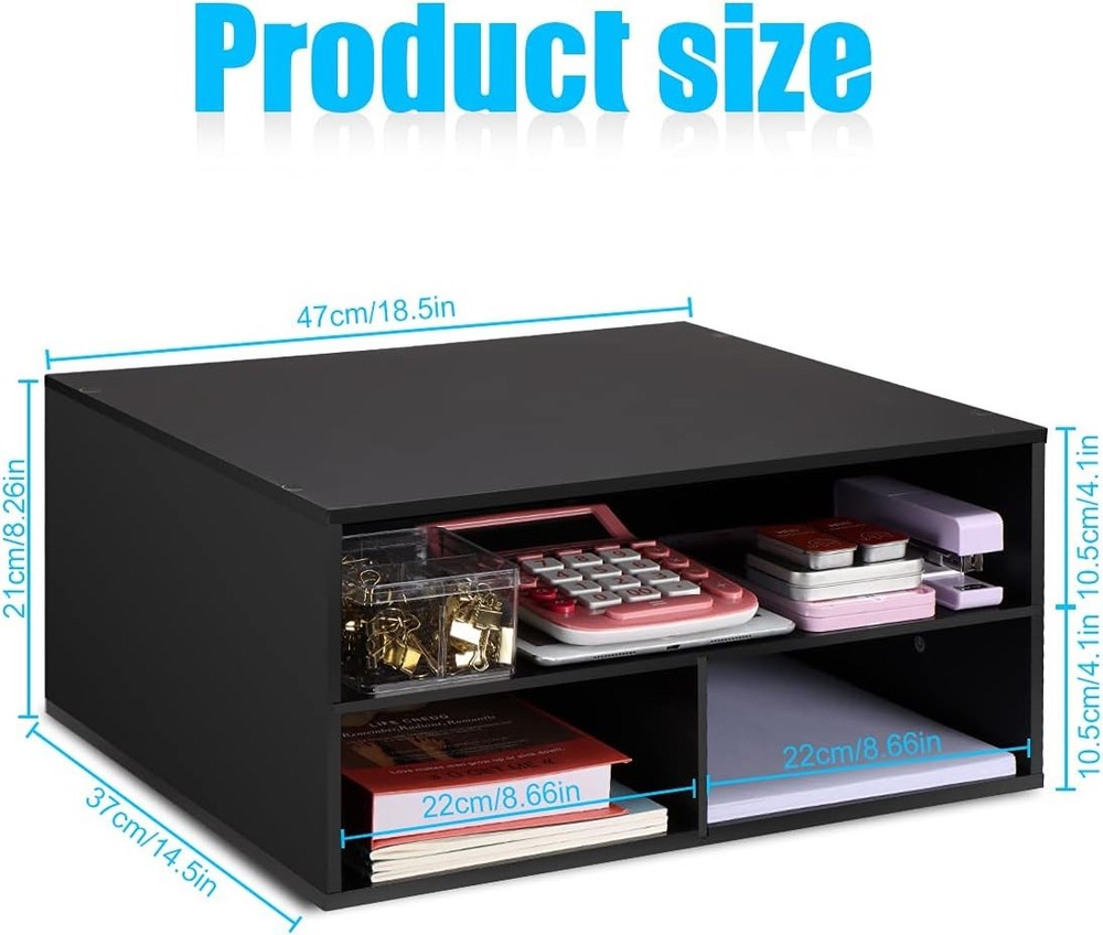 Printer Stand Desk 2 Tier Desktop Printer Stand W/ Paper Storage Printer Riser