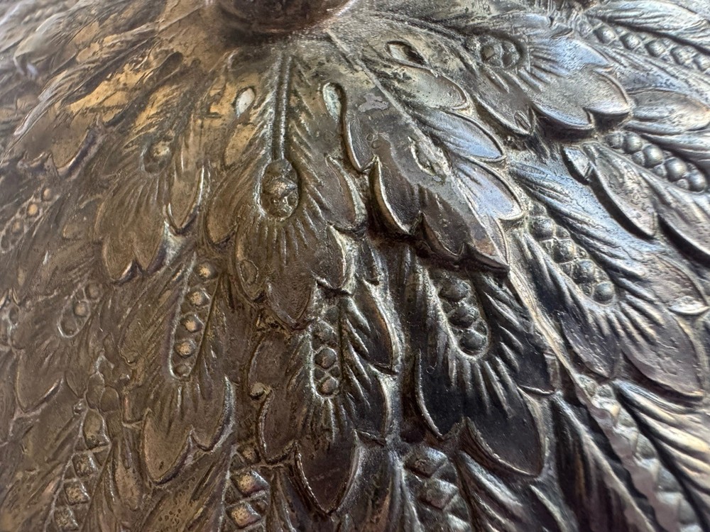 VTG Silver Plate Vintage Ornate Pumpkin Shaped Candy/Trinket Dish, Japan