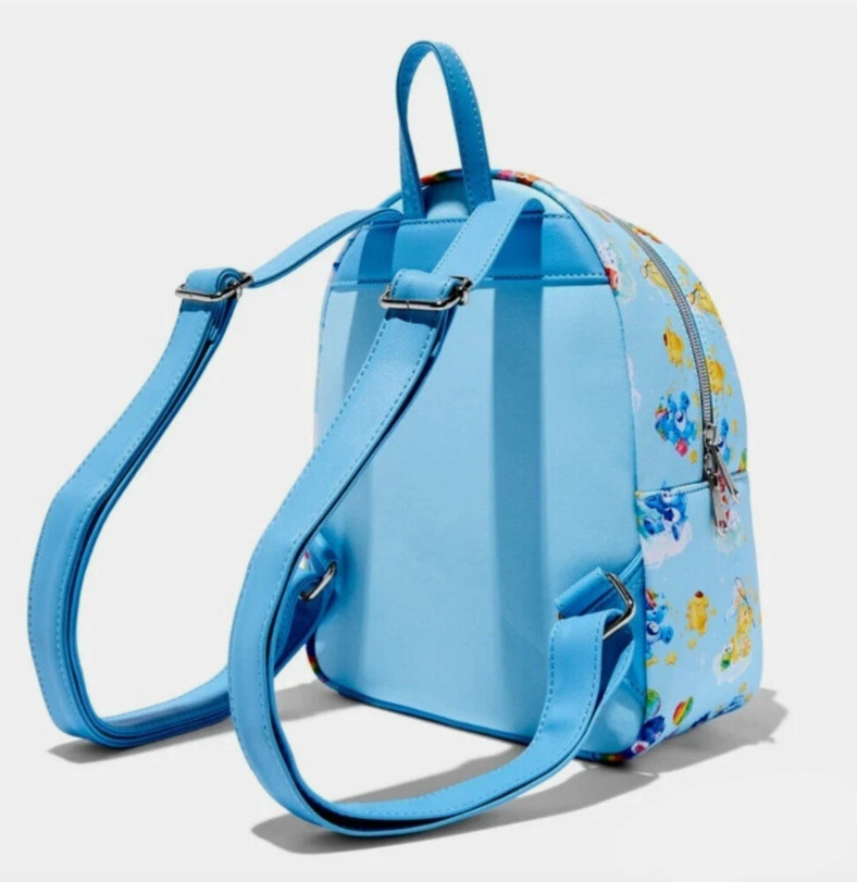 Loungefly Mini Backpack HELLO KITTY & CARE BEARS All Over Print Blue Clouds